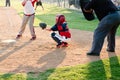 Youth baseball catcher