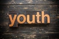 Youth Concept Vintage Wooden Letterpress Type Word