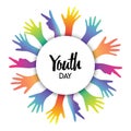 Youth day diverse teen hands greeting card