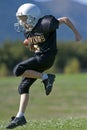 Youth football in the end zone Royalty Free Stock Photo