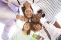 Youth And Friendship. Happy International Teenagers Standing In Circle, Taking Selfie Royalty Free Stock Photo