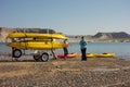 A youth group kayaking at lake powell