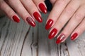 Youth manicure design best nails, gel varnish Royalty Free Stock Photo