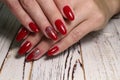 Youth manicure design best nails, gel varnish Royalty Free Stock Photo