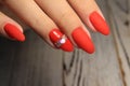 Youth manicure design best nails, gel varnish Royalty Free Stock Photo