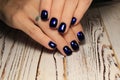 Youth manicure design best nails, gel varnish Royalty Free Stock Photo