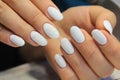 Youth manicure design best nails, gel varnish Royalty Free Stock Photo