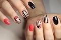 Youth nail design gel Polish Royalty Free Stock Photo