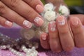 Youth nail design in pastel shades