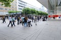 youth, people walking in daytime summer Frankfurt, Zeil street, European population, international seasonal tourism, city