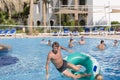 youth play water polo in ball pool Sharm el Sheikh, Egypt, June 6, 2012