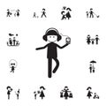 youth with a player icon. Detailed set of Family icons. Premium quality graphic design sign. One of the collection icons for websi