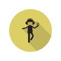 youth with a player long shadow icon. Simple glyph, flat vector of FAMILY icons for ui and ux, website or mobile application