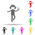 youth with a player multi color style icon. Simple glyph, flat vector of family icons for ui and ux, website or mobile application