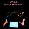Youth Skills Day Vector Illustration for Background, Poster and Banner Design. good template for skill icon design Royalty Free Stock Photo