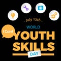 Youth Skills Day Vector Illustration for Background, Poster and Banner Design. good template for skill icon design Royalty Free Stock Photo