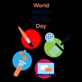 Youth Skills Day Vector Illustration for Background, Poster and Banner Design. good template for skill icon design Royalty Free Stock Photo