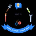 Youth Skills Day Vector Illustration for Background, Poster and Banner Design. good template for skill icon design Royalty Free Stock Photo