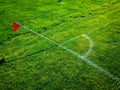 Youth soccer football field corner Royalty Free Stock Photo