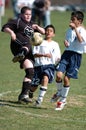 Boys Youth Soccer Action. Royalty Free Stock Photo