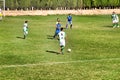 Youth soccer match in Elche on a sunny day Royalty Free Stock Photo