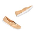 Youth stylish shoes beige white peas