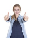 Youth two thumbs up Royalty Free Stock Photo