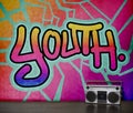 Youth Word Street Drawing Style Concept