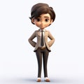 Youthful Cartoon Businessman 3d Character Model With Meticulous Detailing