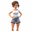 Youthful 3d Female Character Render: Jennifer In Cartoonish Style