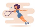 Youthful pretty girl playing tennis Royalty Free Stock Photo