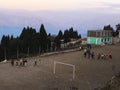 Youths and teenegers early morning football practice.