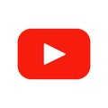 Play button youtub, you tube video icon, logo symbol red banner. Royalty Free Stock Photo