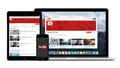 YouTube app logo on the iPhone iPad and Macbook Pro screen Royalty Free Stock Photo