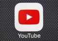 YouTube application icon on Apple iPhone 8 smartphone screen close-up. Youtube app icon. YouTube is an online video networking