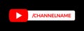 Youtube Channel Name Lower Third. Red Broadcast Banner for Video On Black Background. Vector Illustration