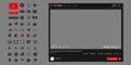 Youtube design icon and window set