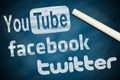 Youtube facebook twitter Royalty Free Stock Photo