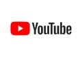 YouTube logo over white. Vector file available. Simple and clean. Royalty Free Stock Photo