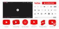 Youtube, youtube kids, YouTube Music, YouTube TV, YouTube VR, Youtube Shorts. Subscribe button icon with arrow cursor. Official