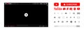 Youtube, youtube kids, YouTube Music, YouTube TV, YouTube VR. Subscribe button icon with arrow cursor. Official logotypes of