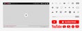 Youtube, youtube kids, YouTube Music, YouTube TV, YouTube VR. Subscribe button icon with arrow cursor. Official logotypes of