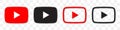 Youtube logo collection. Set of different Youtube icons with shadow
