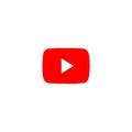 Youtube logo editorial illustrative on white background