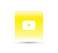 YouTube logo icon vector with yellow gradient design illustration
