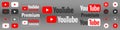 YouTube logo. A quality social network element for your design. A button for a website or application.Download from YouTube.