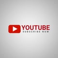 Youtube logo, Subscribe icon vector image