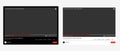 Youtube multimedia player window template. Youtube video template vector set. Isolated Youtube screen frame on isolated background