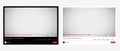Youtube multimedia player window template. Youtube video template vector set. Isolated Youtube screen frame on isolated background