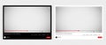Youtube multimedia player window template. Youtube video template vector set. Isolated Youtube screen frame on transparent Royalty Free Stock Photo